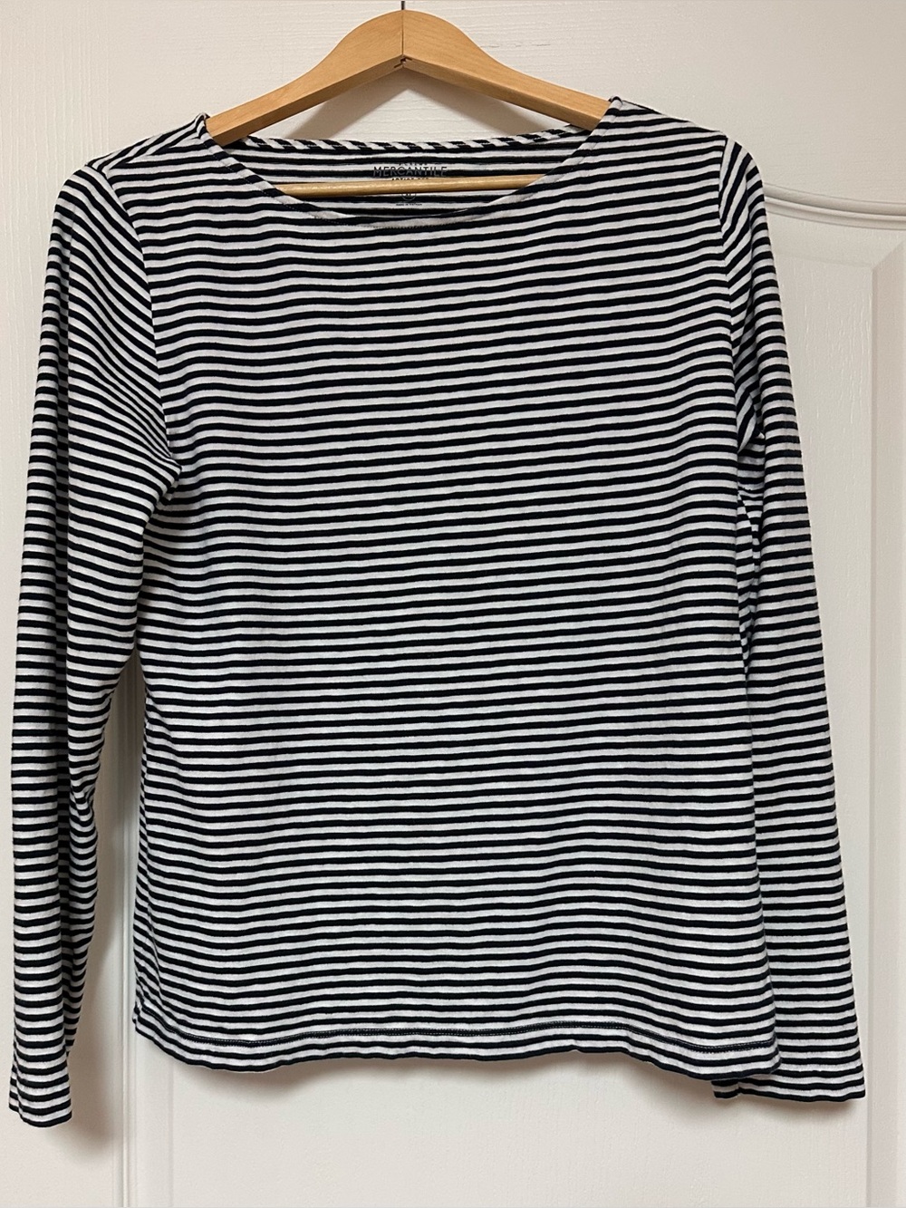 J. Crew Classic Blue & White Striped Long-Sleeve Top